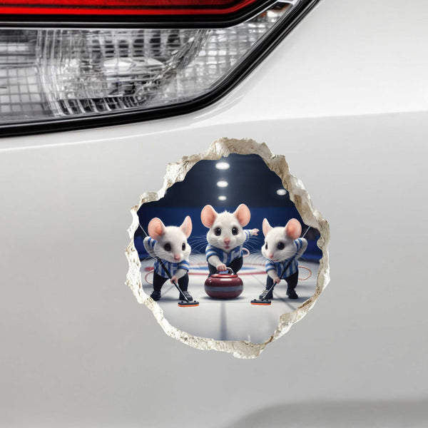Curling Mouse Hole Decal