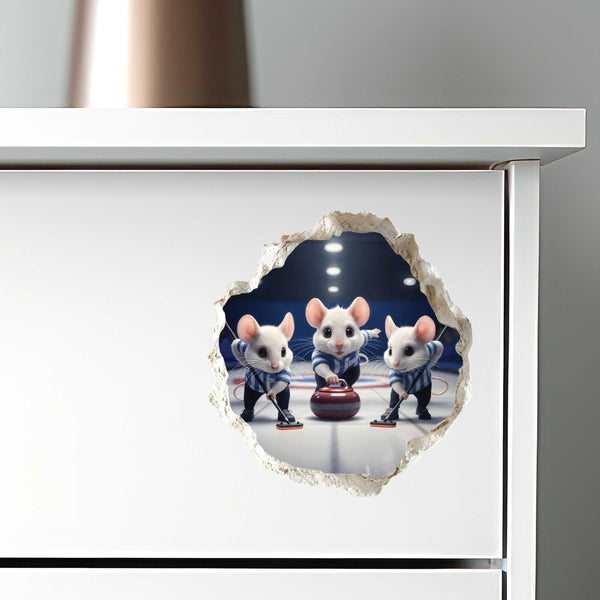 Curling Mouse Hole Decal