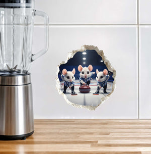 Curling Mouse Hole Decal