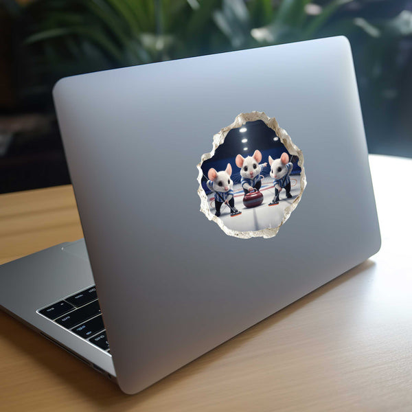 Curling Mouse Hole Decal