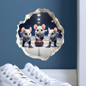 Curling Mouse Hole Decal