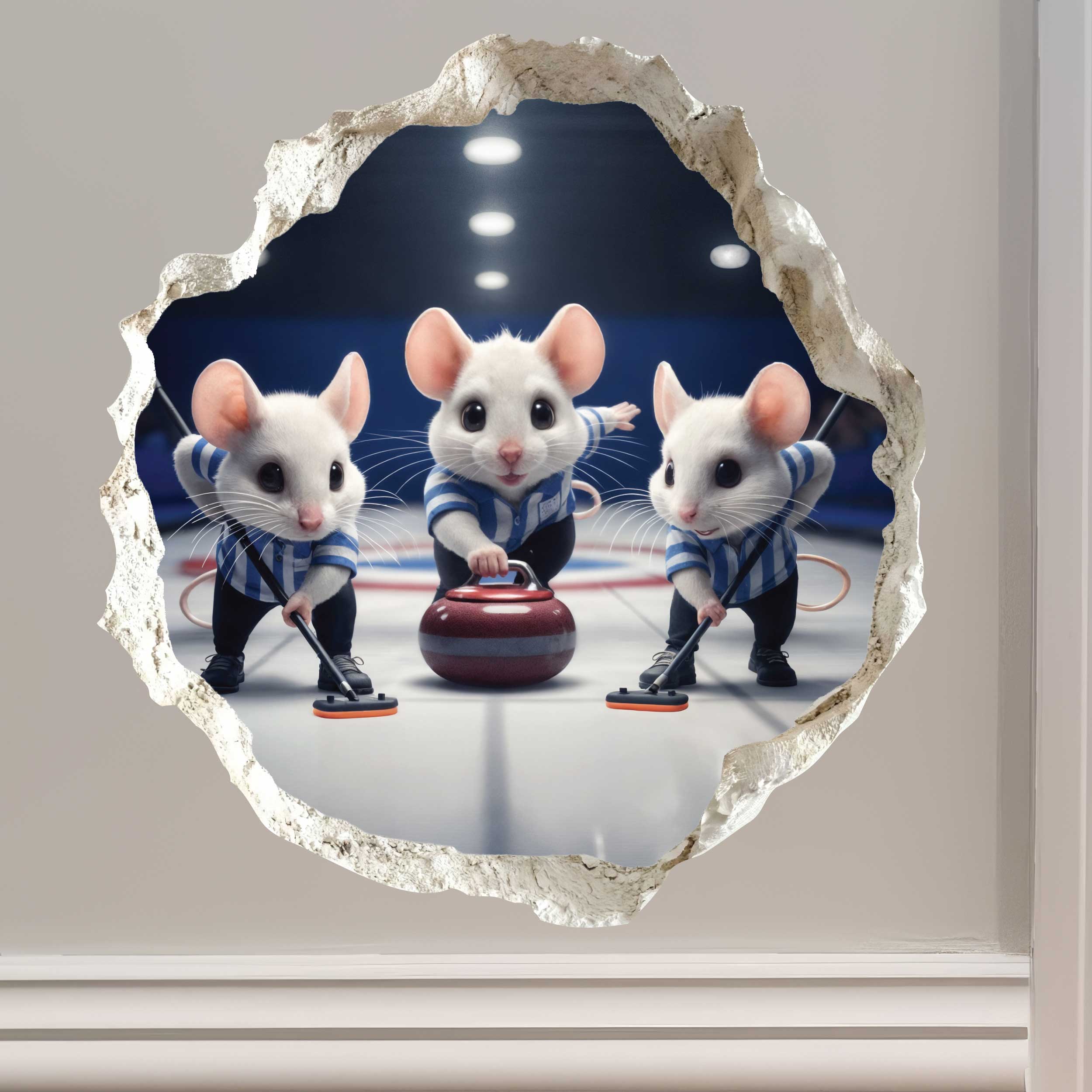 Curling Mouse Hole Decal