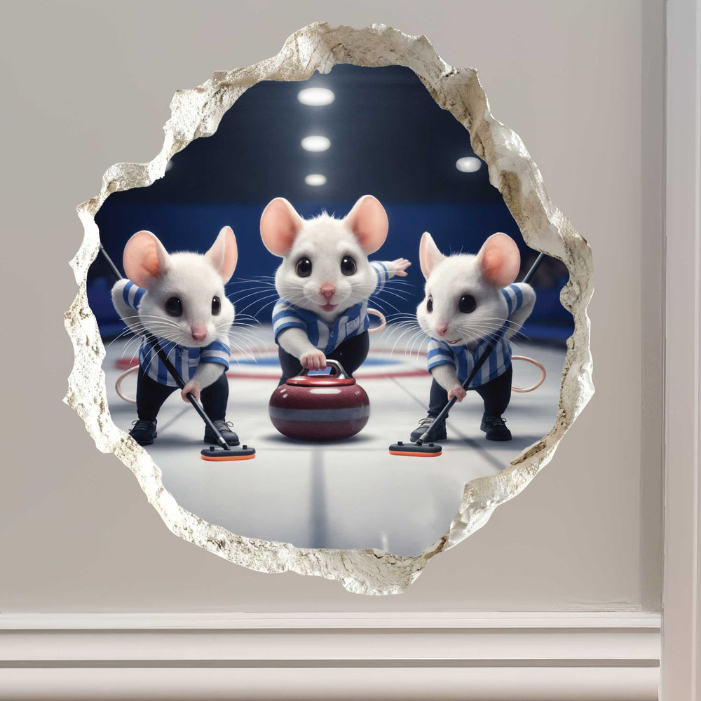 Curling Mouse Hole Decal