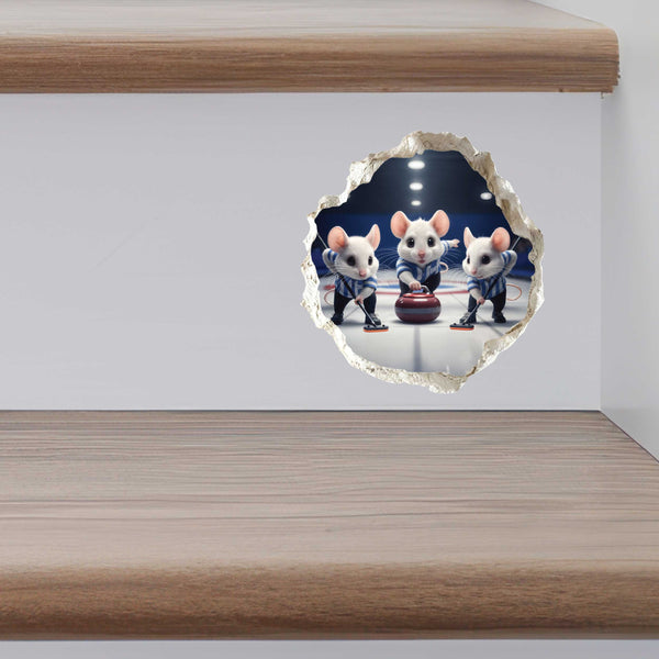 Curling Mouse Hole Decal