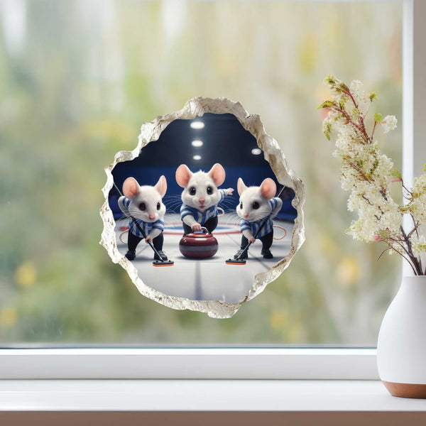 Curling Mouse Hole Decal