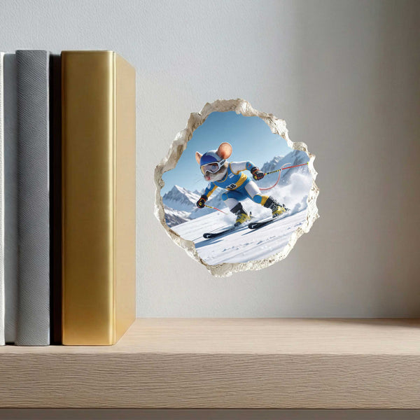 Alpine Skiing Mouse Hole Decal