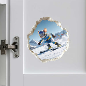Alpine Skiing Mouse Hole Decal