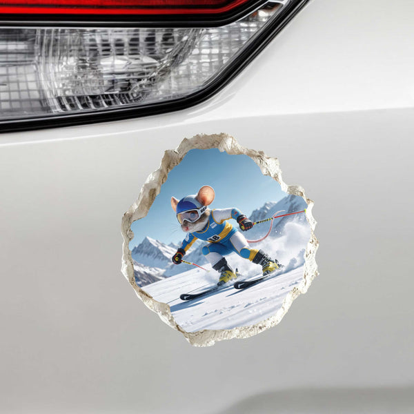 Alpine Skiing Mouse Hole Decal