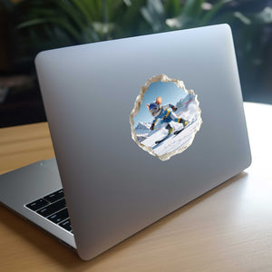 Alpine Skiing Mouse Hole Decal