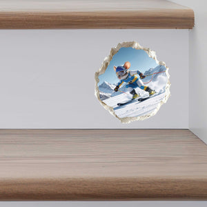 Alpine Skiing Mouse Hole Decal