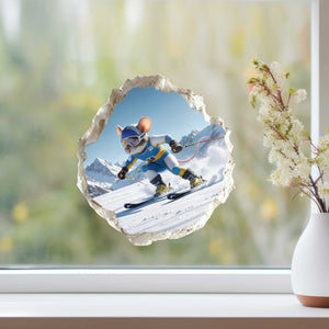 Alpine Skiing Mouse Hole Decal
