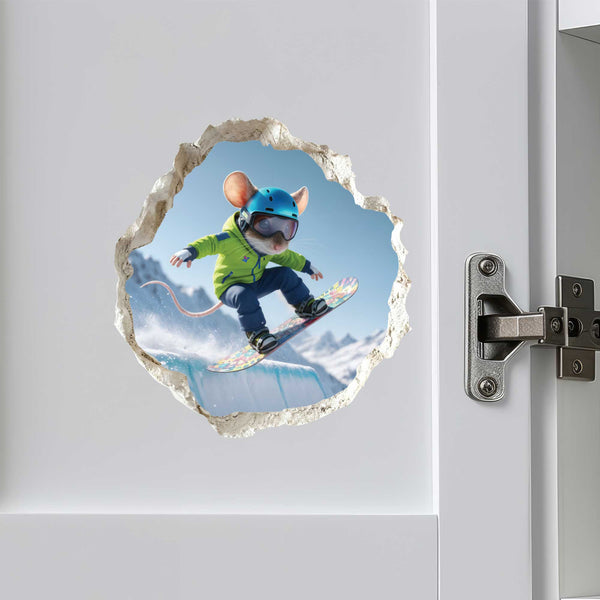 Snowboarding Mouse Hole Decal