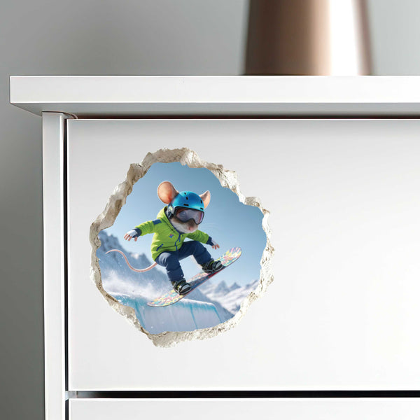 Snowboarding Mouse Hole Decal