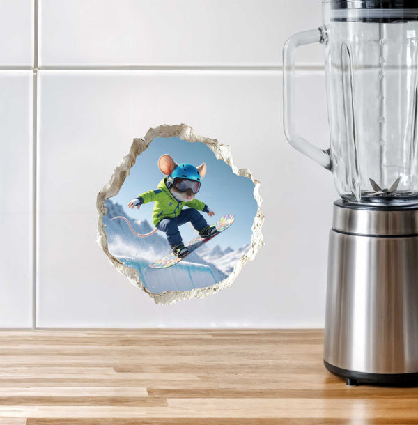 Snowboarding Mouse Hole Decal
