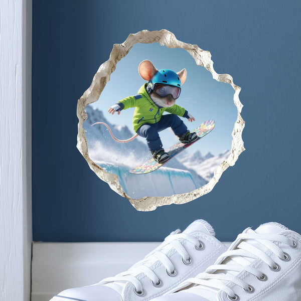 Snowboarding Mouse Hole Decal