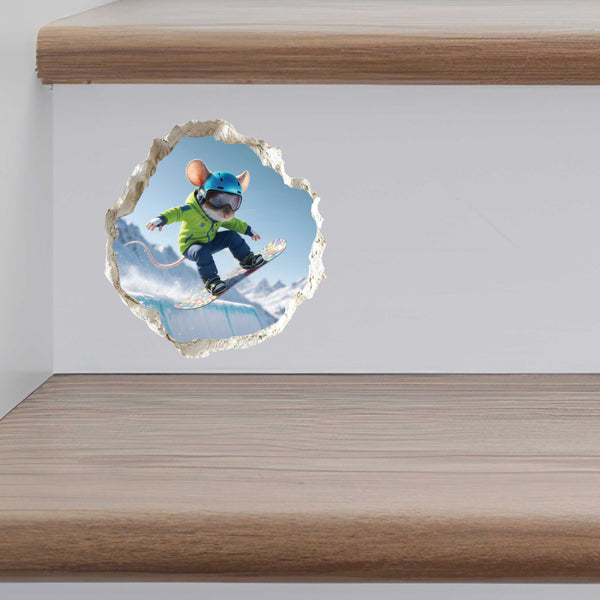 Snowboarding Mouse Hole Decal
