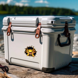 Yellow Axolotl Wall Hole Decal