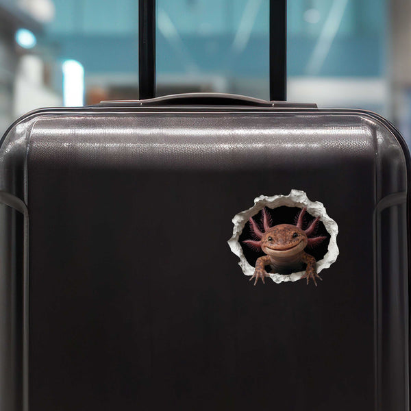 Brown Axolotl Wall Hole Decal