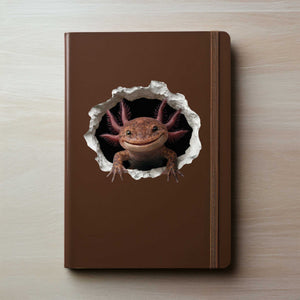 Brown Axolotl Wall Hole Decal