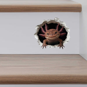 Brown Axolotl Wall Hole Decal