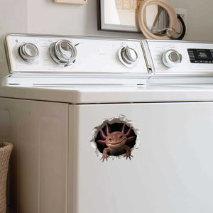 Brown Axolotl Wall Hole Decal