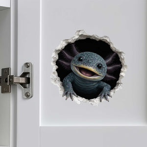 Blue Axolotl Wall Hole Decal