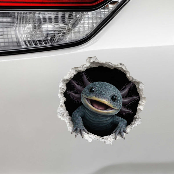 Blue Axolotl Wall Hole Decal