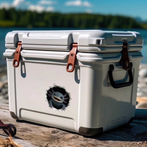 Blue Axolotl Wall Hole Decal