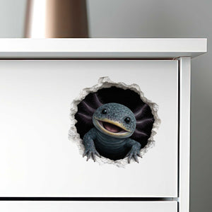 Blue Axolotl Wall Hole Decal