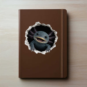 Blue Axolotl Wall Hole Decal