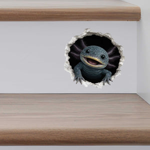 Blue Axolotl Wall Hole Decal