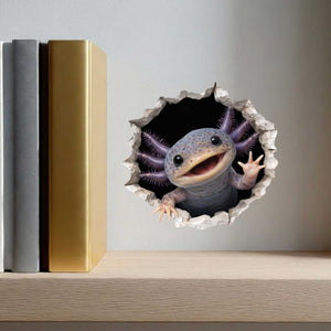 Lavender Axolotl Wall Hole Decal