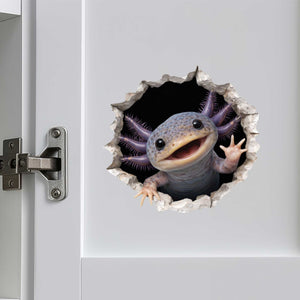 Lavender Axolotl Wall Hole Decal