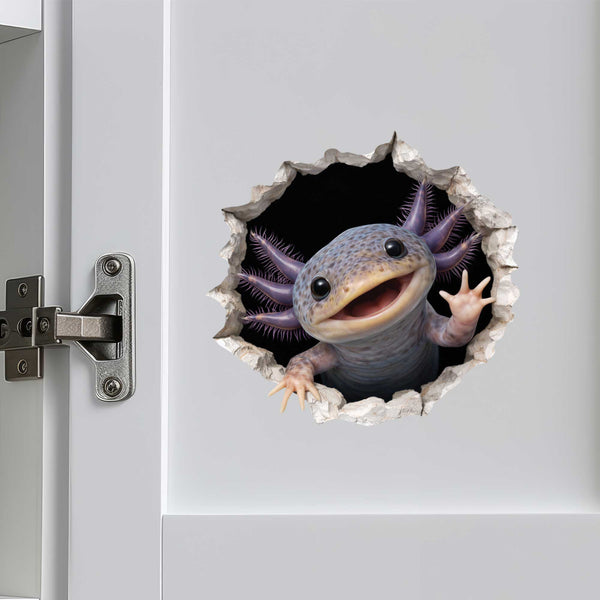 Lavender Axolotl Wall Hole Decal