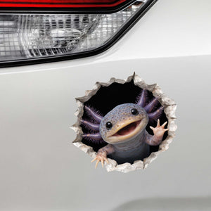 Lavender Axolotl Wall Hole Decal