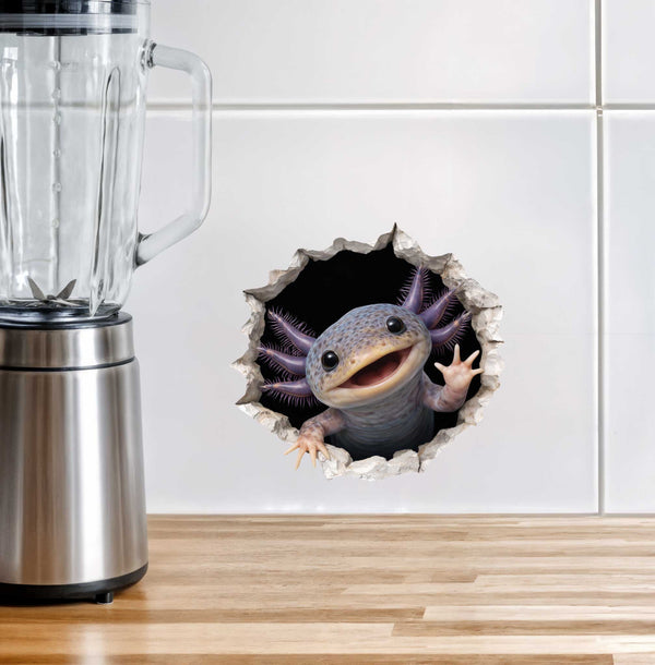 Lavender Axolotl Wall Hole Decal