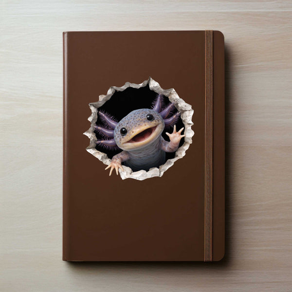 Lavender Axolotl Wall Hole Decal