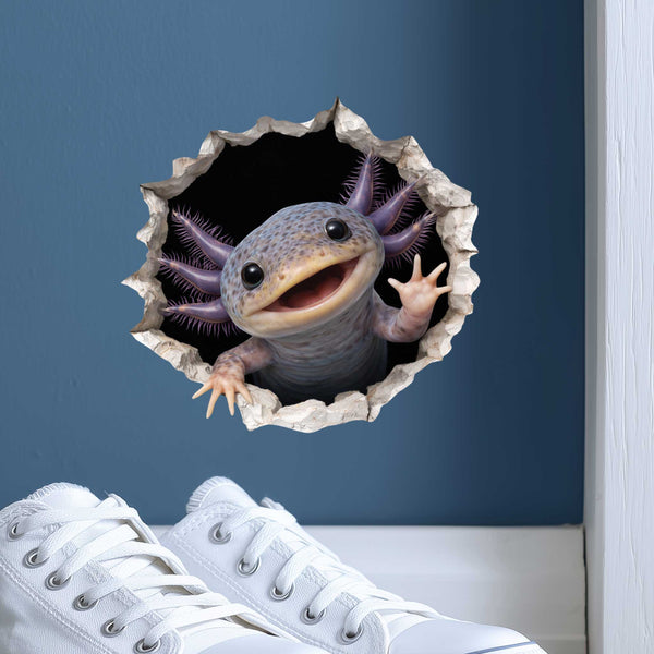 Lavender Axolotl Wall Hole Decal