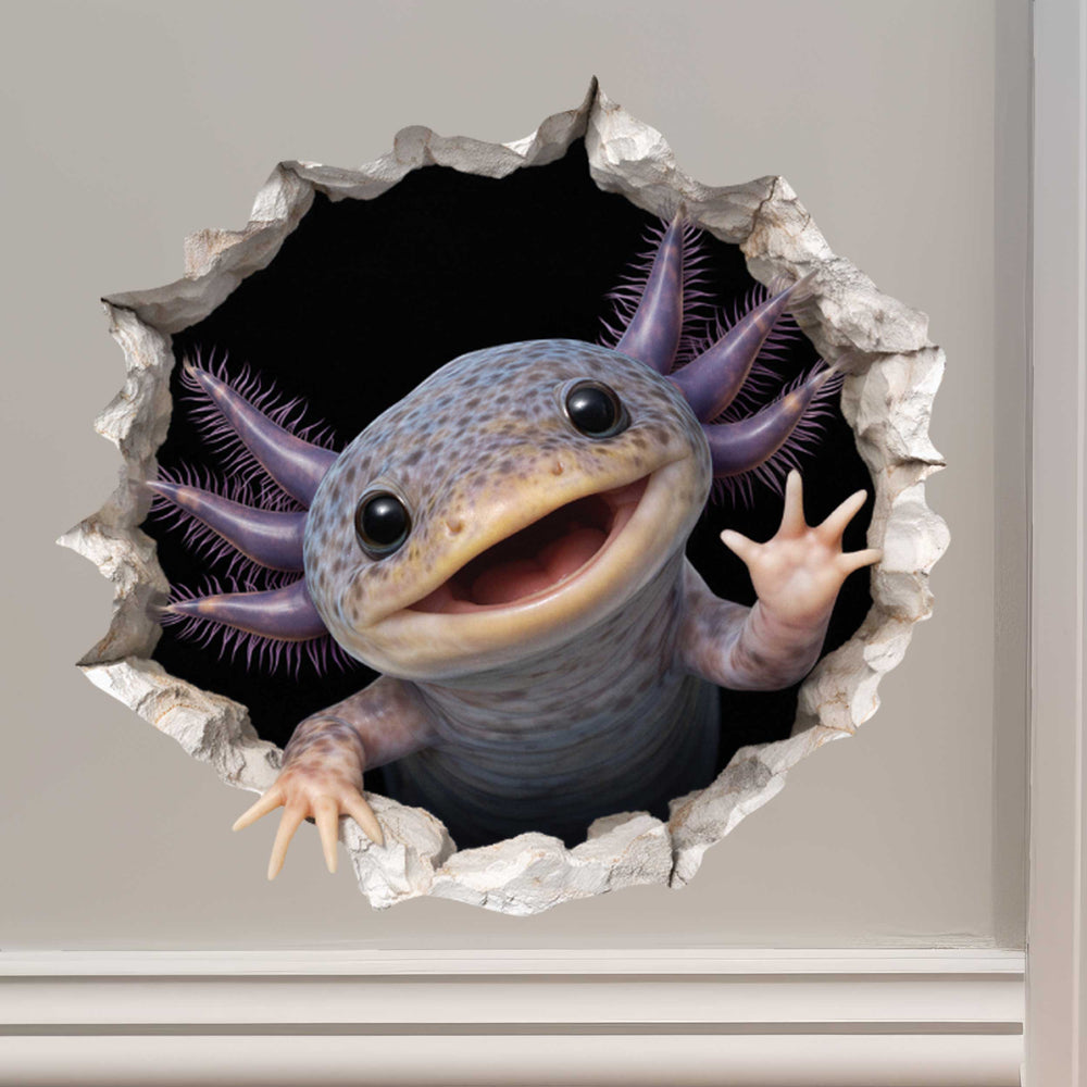 Lavender Axolotl Wall Hole Decal