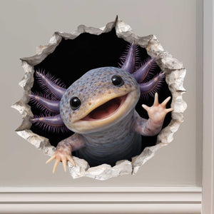 Lavender Axolotl Wall Hole Decal