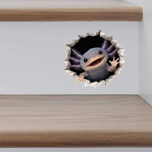 Lavender Axolotl Wall Hole Decal