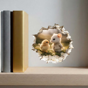 Spring Friends Mouse Hole Decal - Easter Decal
