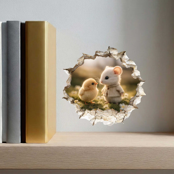 Spring Friends Mouse Hole Decal - Easter Decal