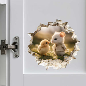 Spring Friends Mouse Hole Decal - Easter Decal