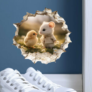 Spring Friends Mouse Hole Decal - Easter Decal