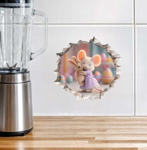 My Best Bunny Mouse Hole Decal
