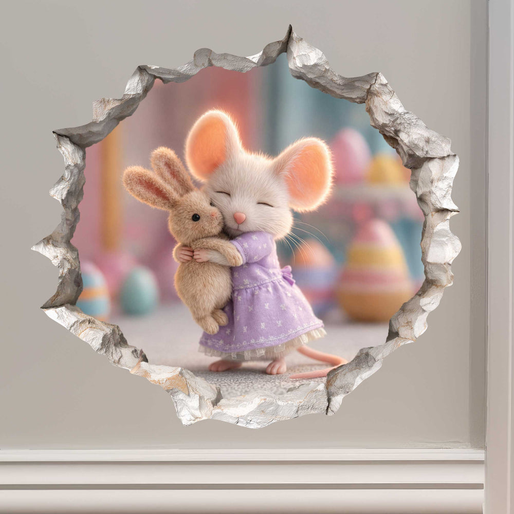 My Best Bunny Mouse Hole Decal