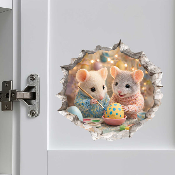 Easter Egg Painting Party Mouse Hole Decal