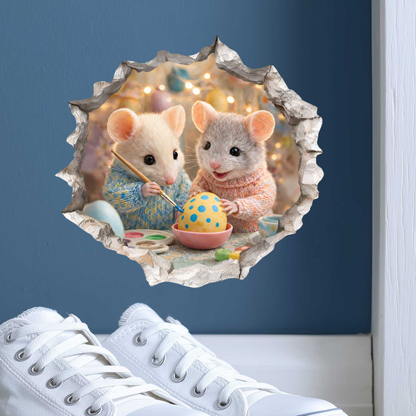 Easter Egg Painting Party Mouse Hole Decal