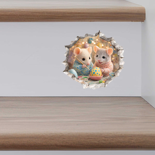 Easter Egg Painting Party Mouse Hole Decal